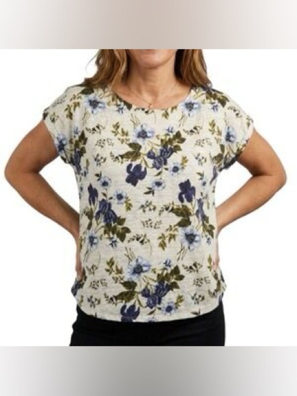 Cynthia Rowley Floral Linen T- Shirt Size Small Women’s